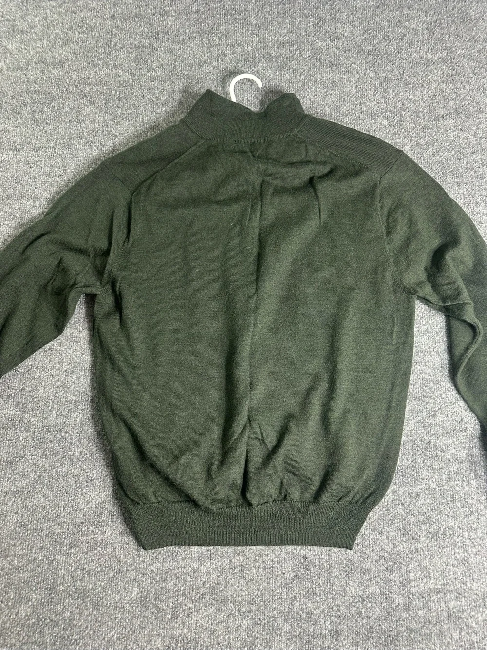 Jos. A. Bank Men's Quarter-Zip Sweater in Forest Green 100% Merino Wool